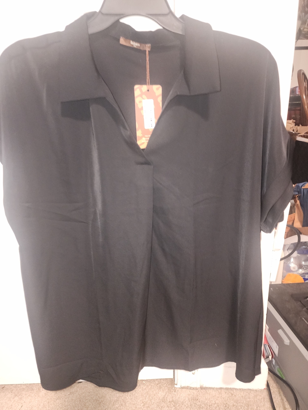 Classic Black Short-Sleeve Button-Down Shirt